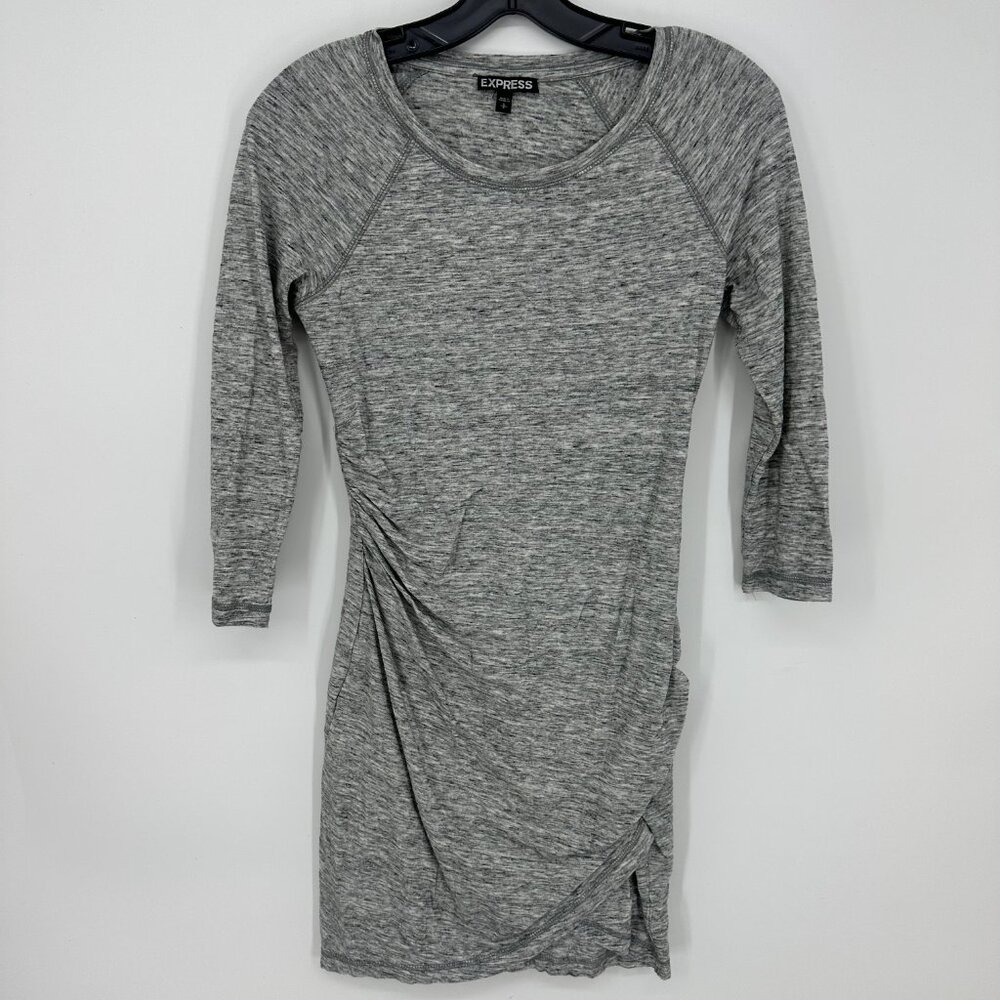 3/$25 Express Bodycon Mini Dress S Faux‎ Wrap Marled Gray